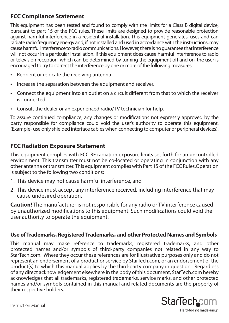 StarTech.com ST121WHD User Manual | Page 2 / 13