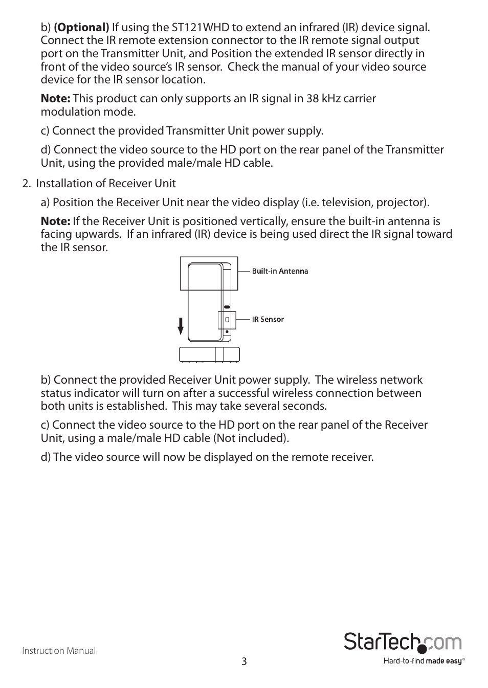 StarTech.com ST121WHD User Manual | Page 6 / 13