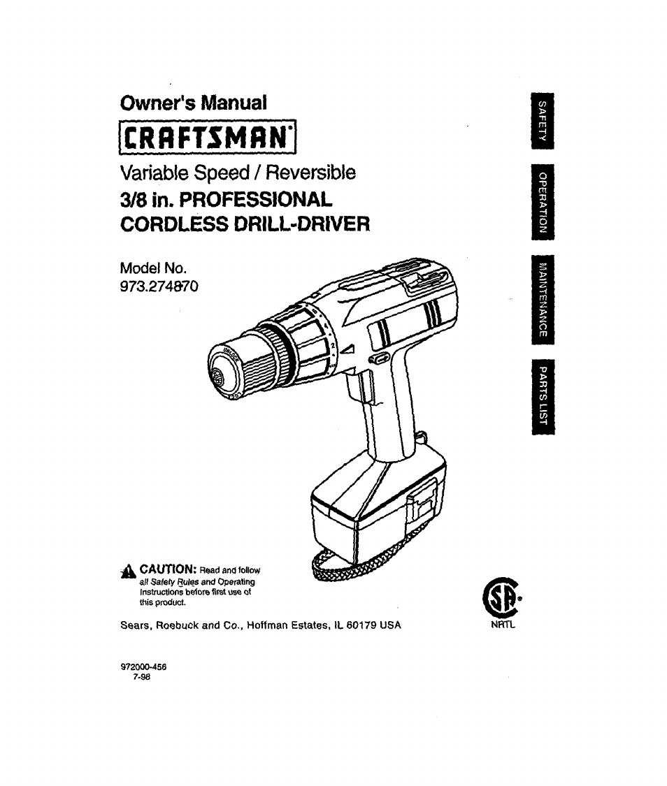 Craftsman 973.2748.70 User Manual | 16 pages