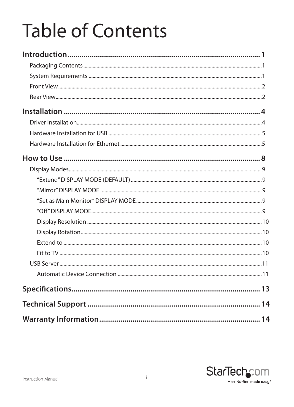 StarTech.com IPUSB2HD2 User Manual | Page 3 / 18