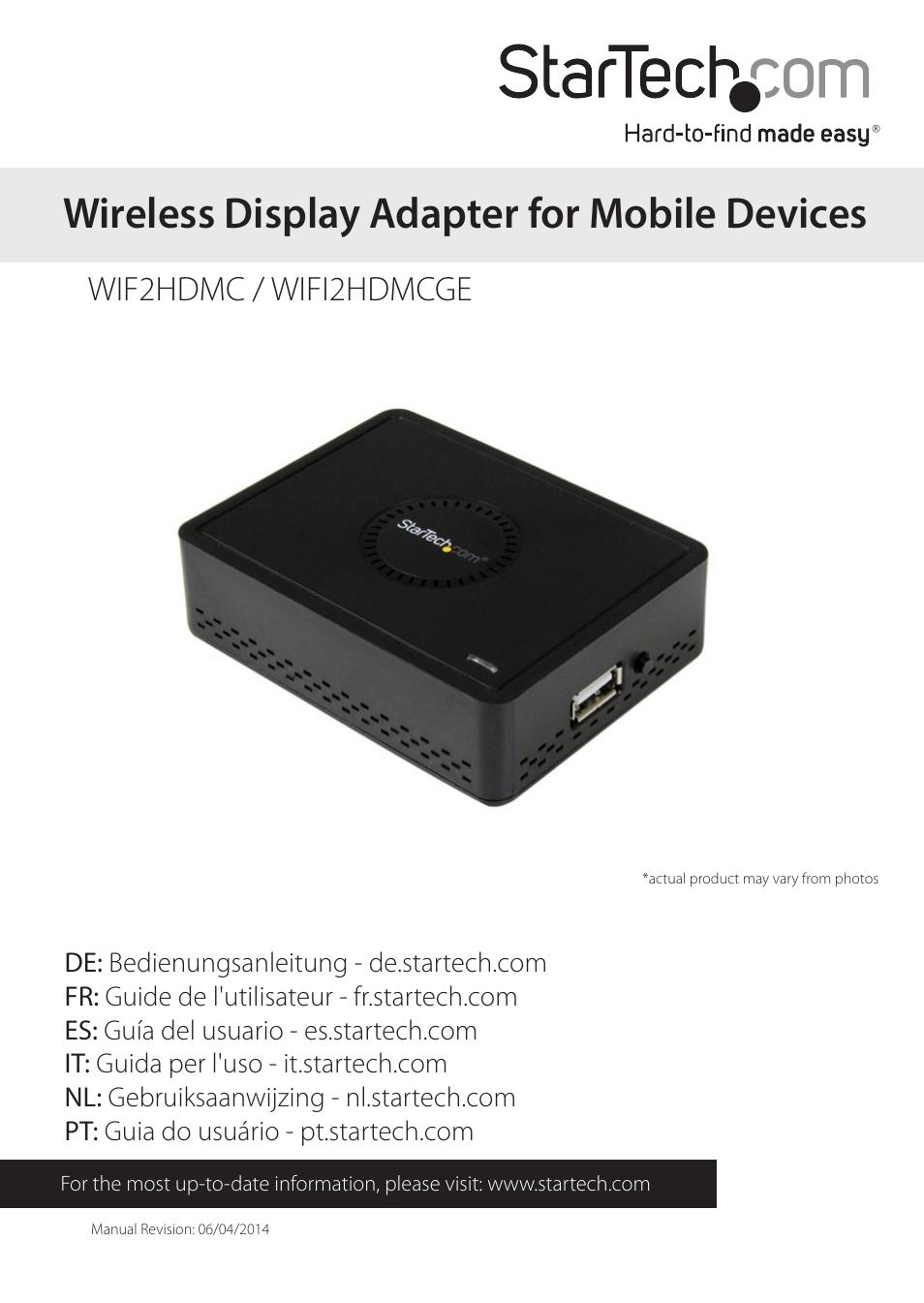 StarTech.com WIF2HDMC Quick Start User Manual | 20 pages