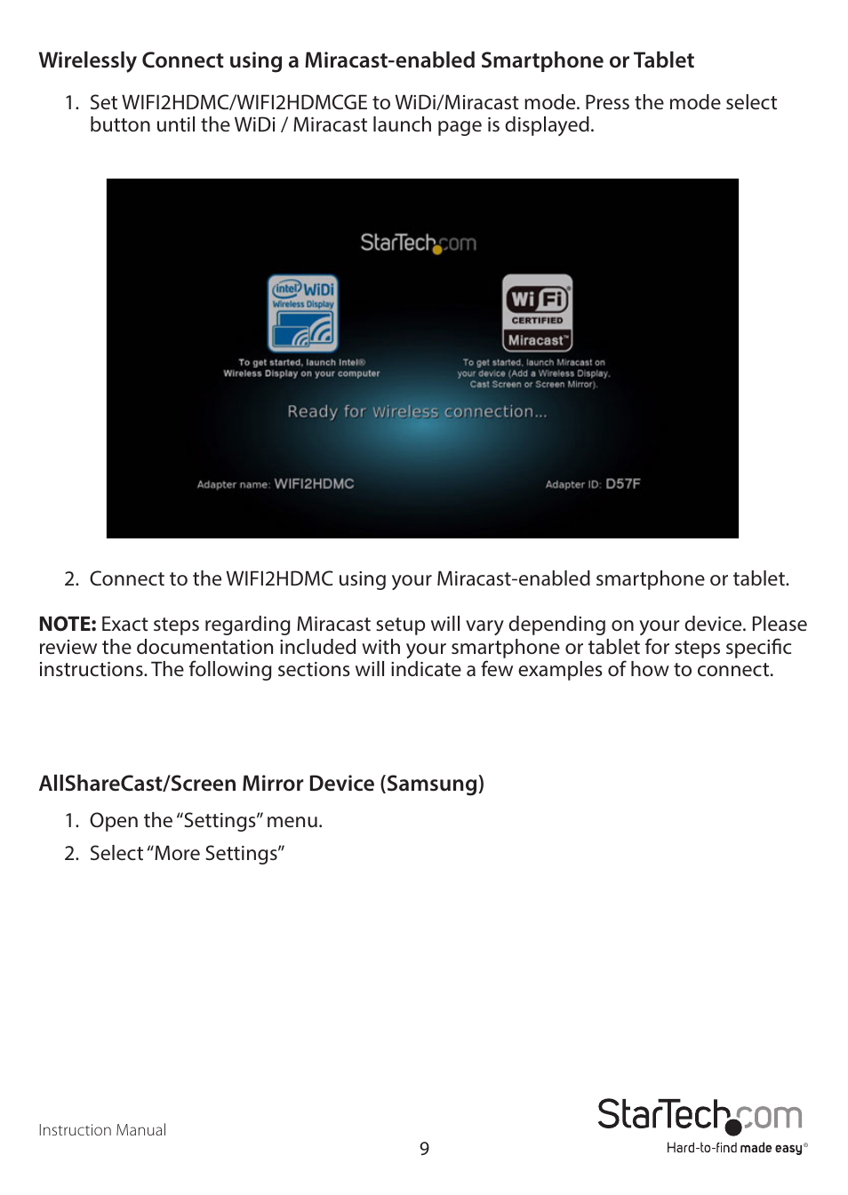 StarTech.com WIF2HDMC Quick Start User Manual | Page 12 / 20
