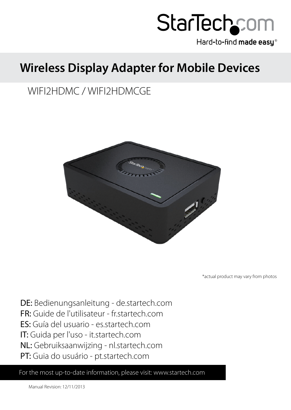 StarTech.com WIFI2HDMCGE Manual User Manual | 34 pages