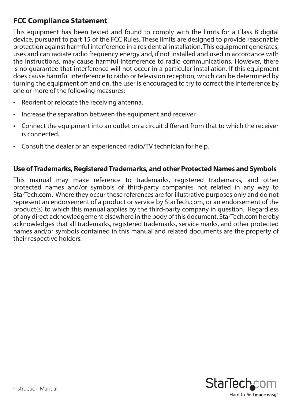 StarTech.com STHDBTRX User Manual | Page 2 / 34