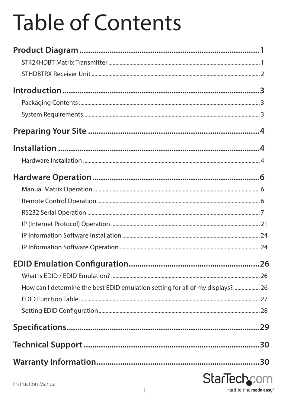 StarTech.com STHDBTRX User Manual | Page 3 / 34