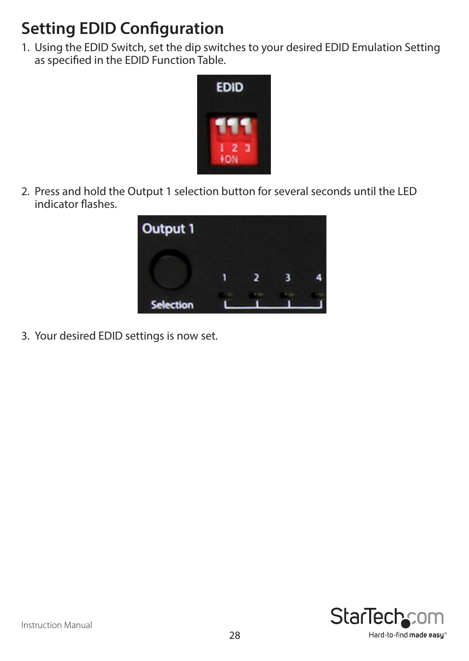 Setting edid configuration | StarTech.com STHDBTRX User Manual | Page 31 / 34