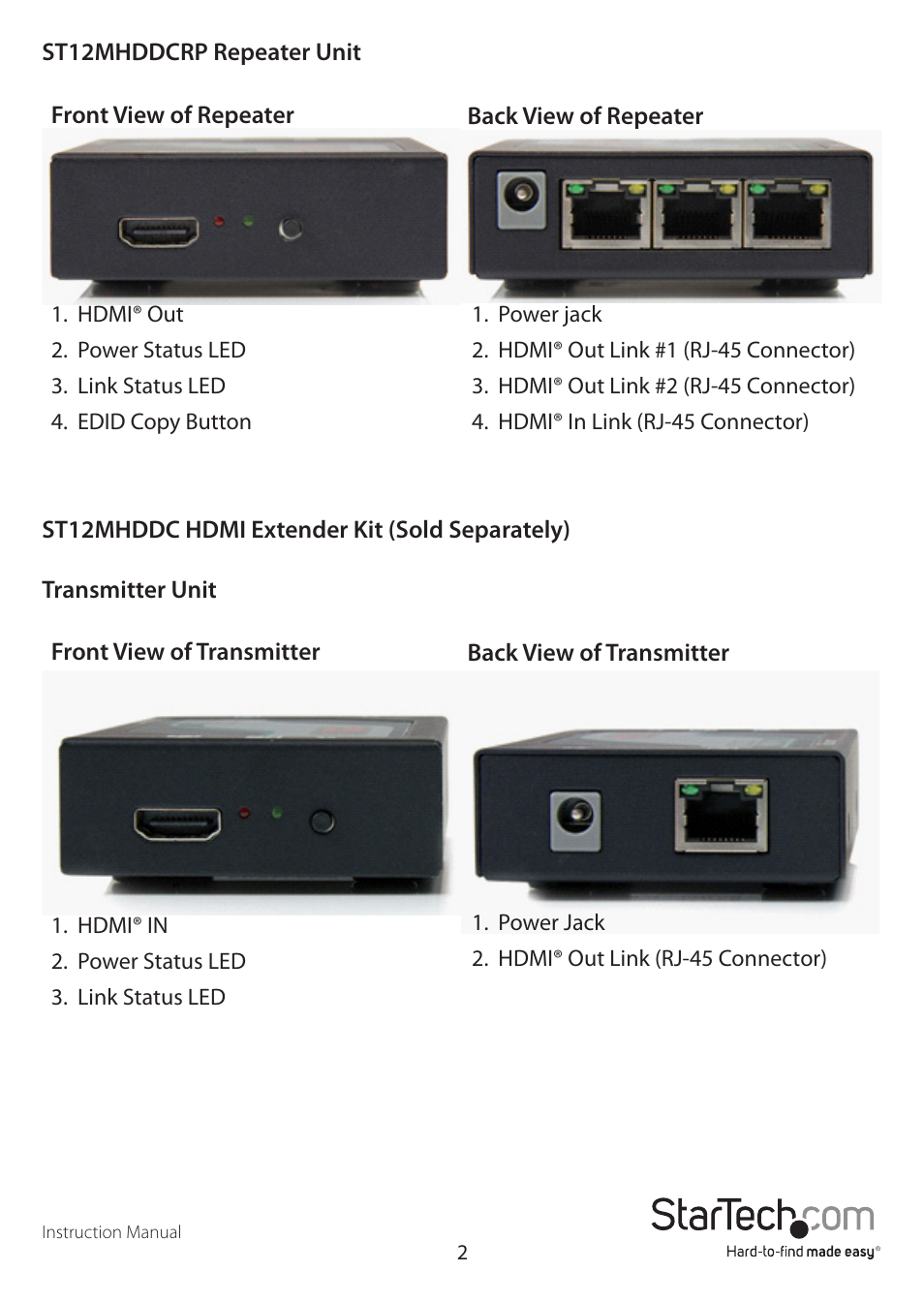 StarTech.com ST12MHDDCRP User Manual | Page 5 / 12