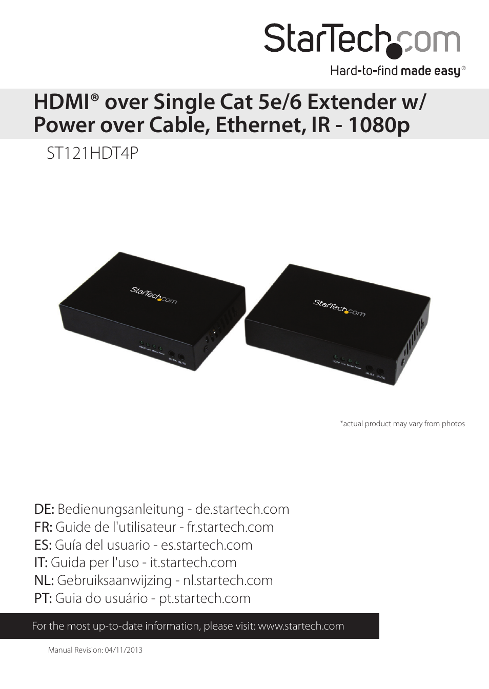 StarTech.com ST121HDT4P User Manual | 10 pages