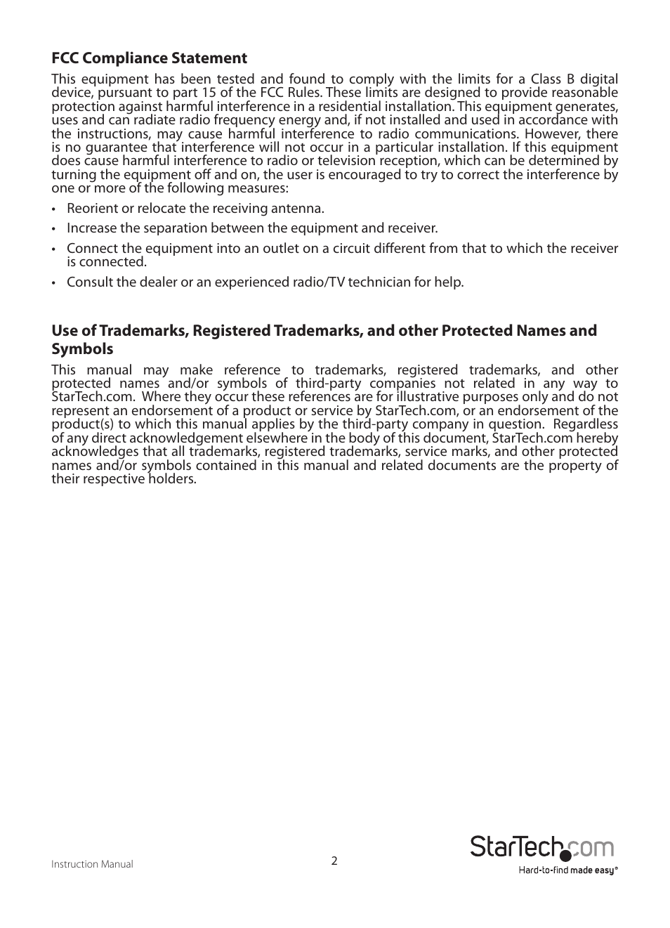 StarTech.com WIFI2HD2 User Manual | Page 2 / 27