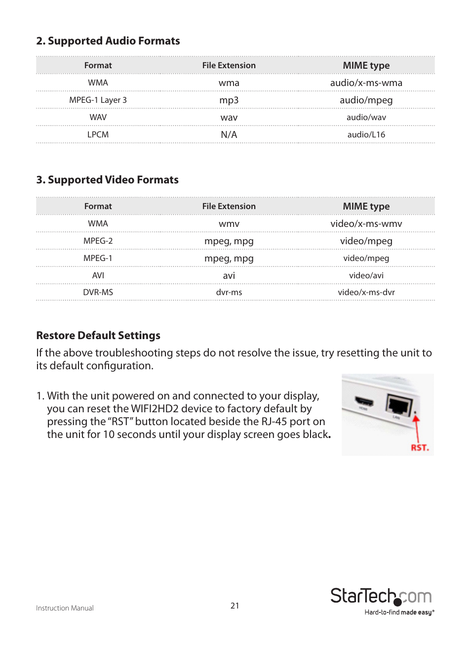 StarTech.com WIFI2HD2 User Manual | Page 24 / 27