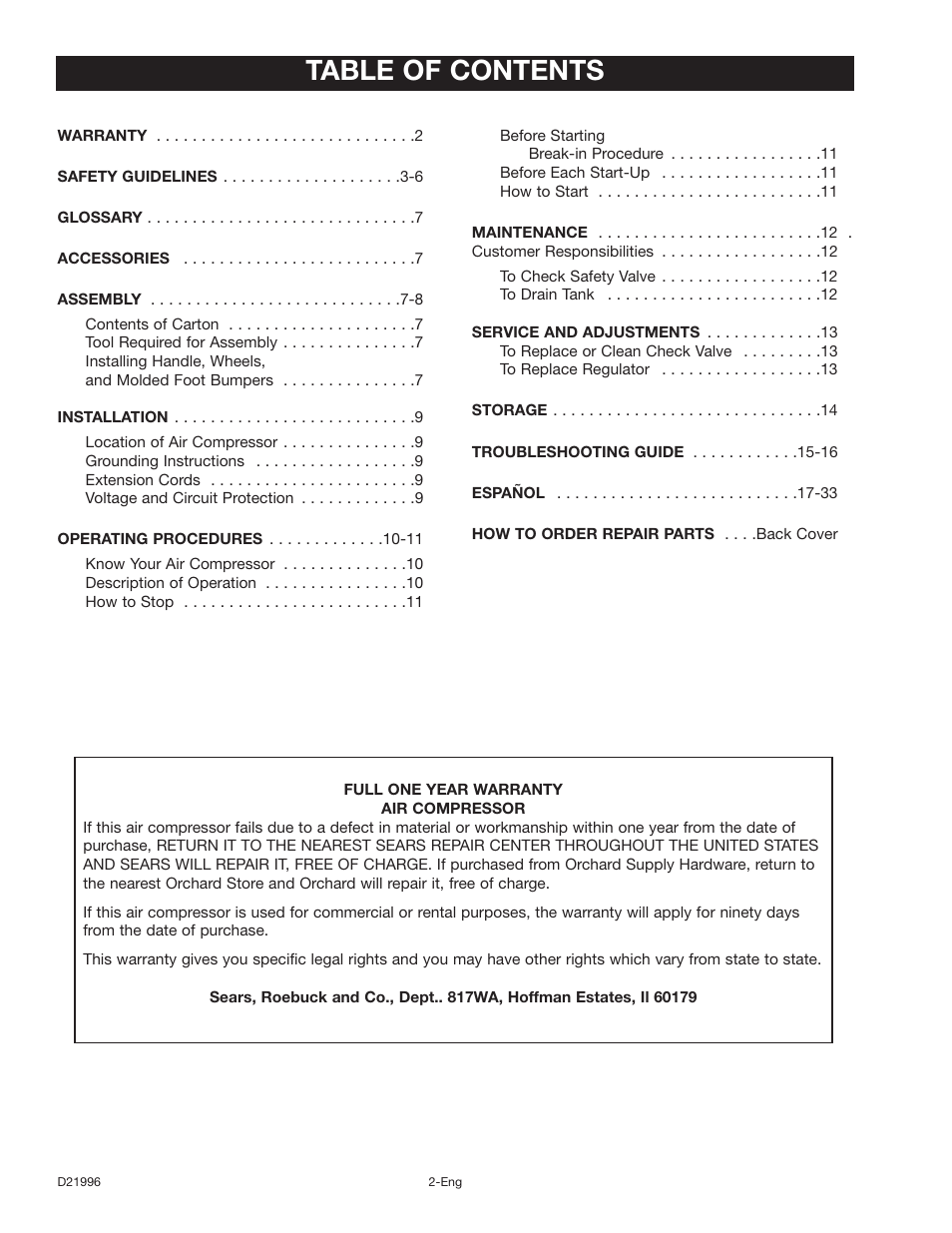 Craftsman 919.16724 User Manual | Page 2 / 32