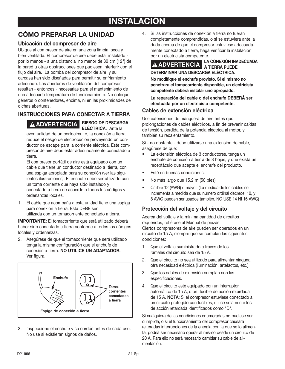 Instalación, Cómo preparar la unidad | Craftsman 919.16724 User Manual | Page 24 / 32