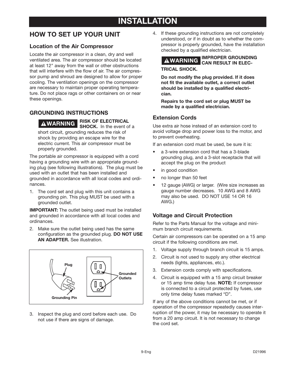 Installation, How to set up your unit | Craftsman 919.16724 User Manual | Page 9 / 32