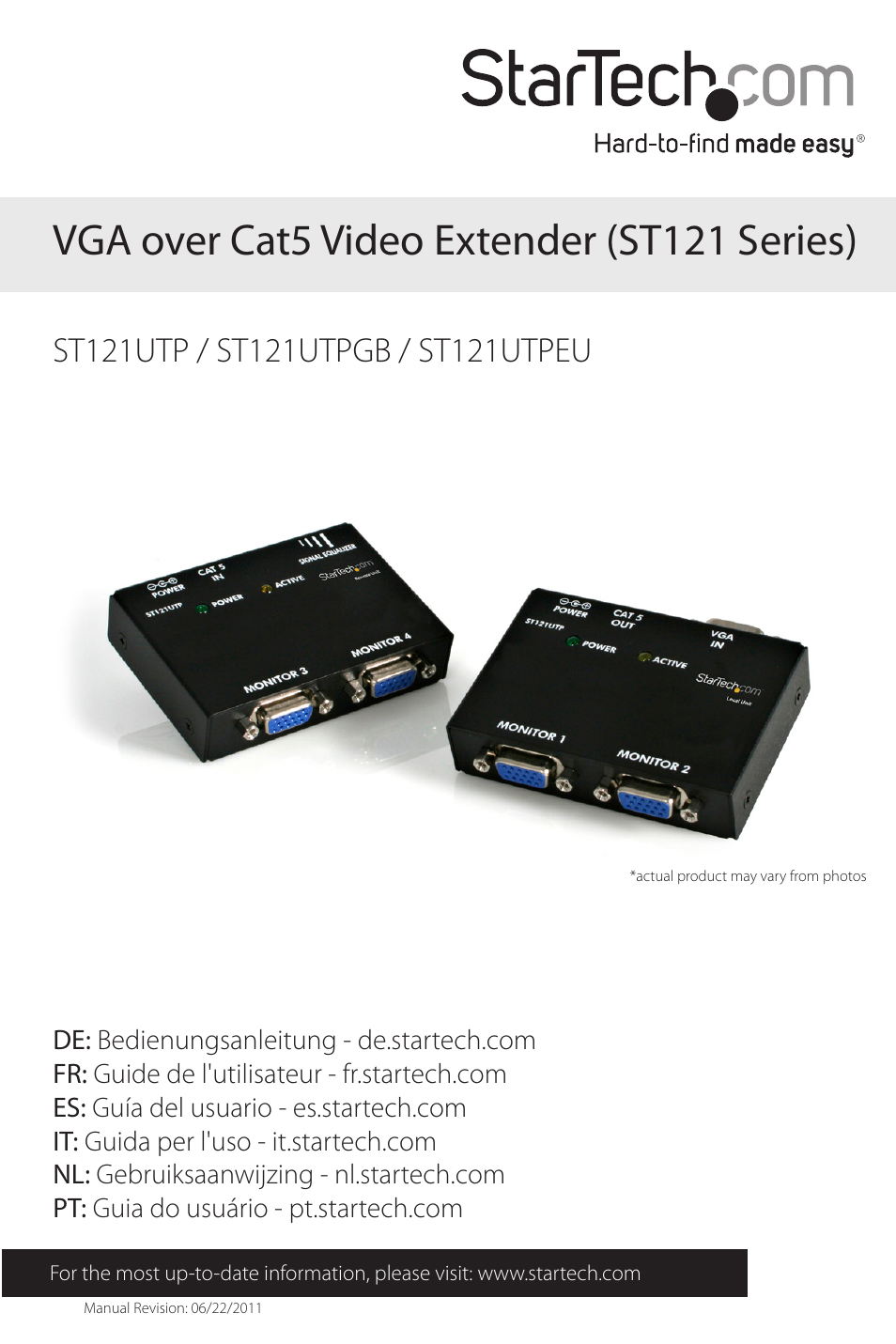 StarTech.com ST121UTPEU User Manual | 12 pages