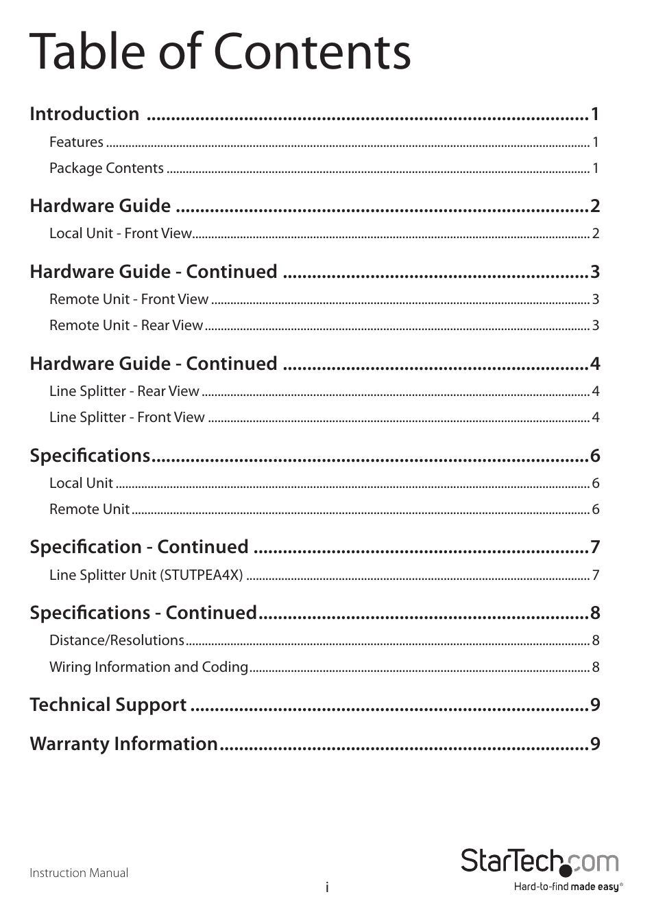 StarTech.com STUTPEA4X User Manual | Page 3 / 13
