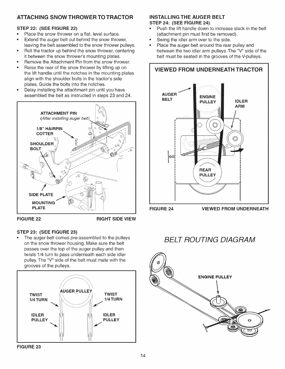 Belt routing diagram | Craftsman 486.248371 User Manual | Page 14 / 28