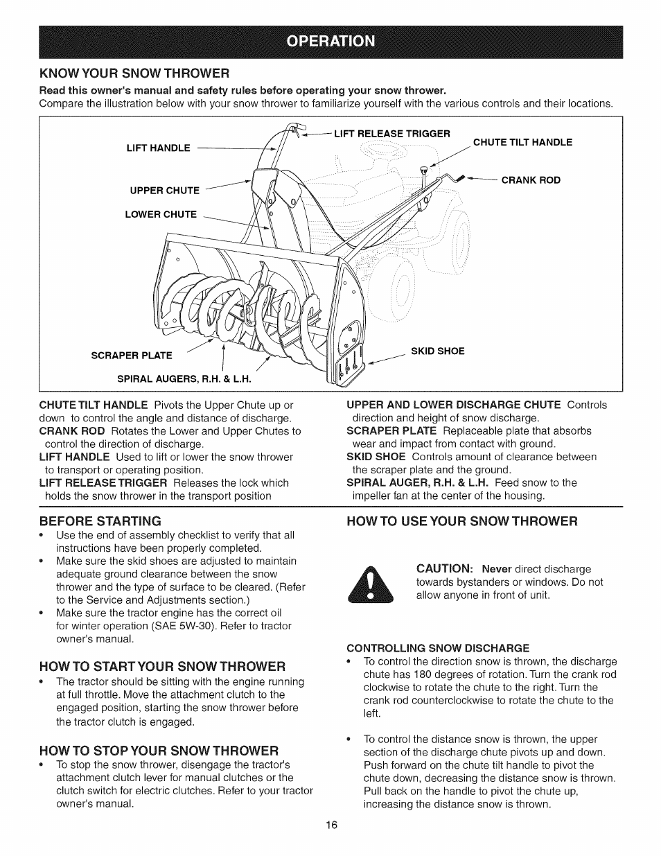 Operation | Craftsman 486.248371 User Manual | Page 16 / 28