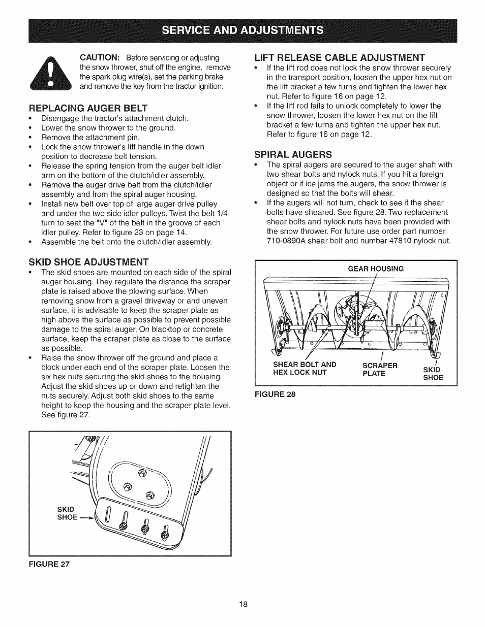 Service and adjustment | Craftsman 486.248371 User Manual | Page 18 / 28