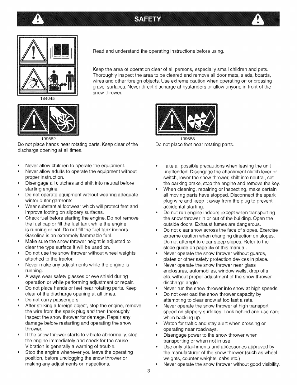 Safety | Craftsman 486.248371 User Manual | Page 3 / 28