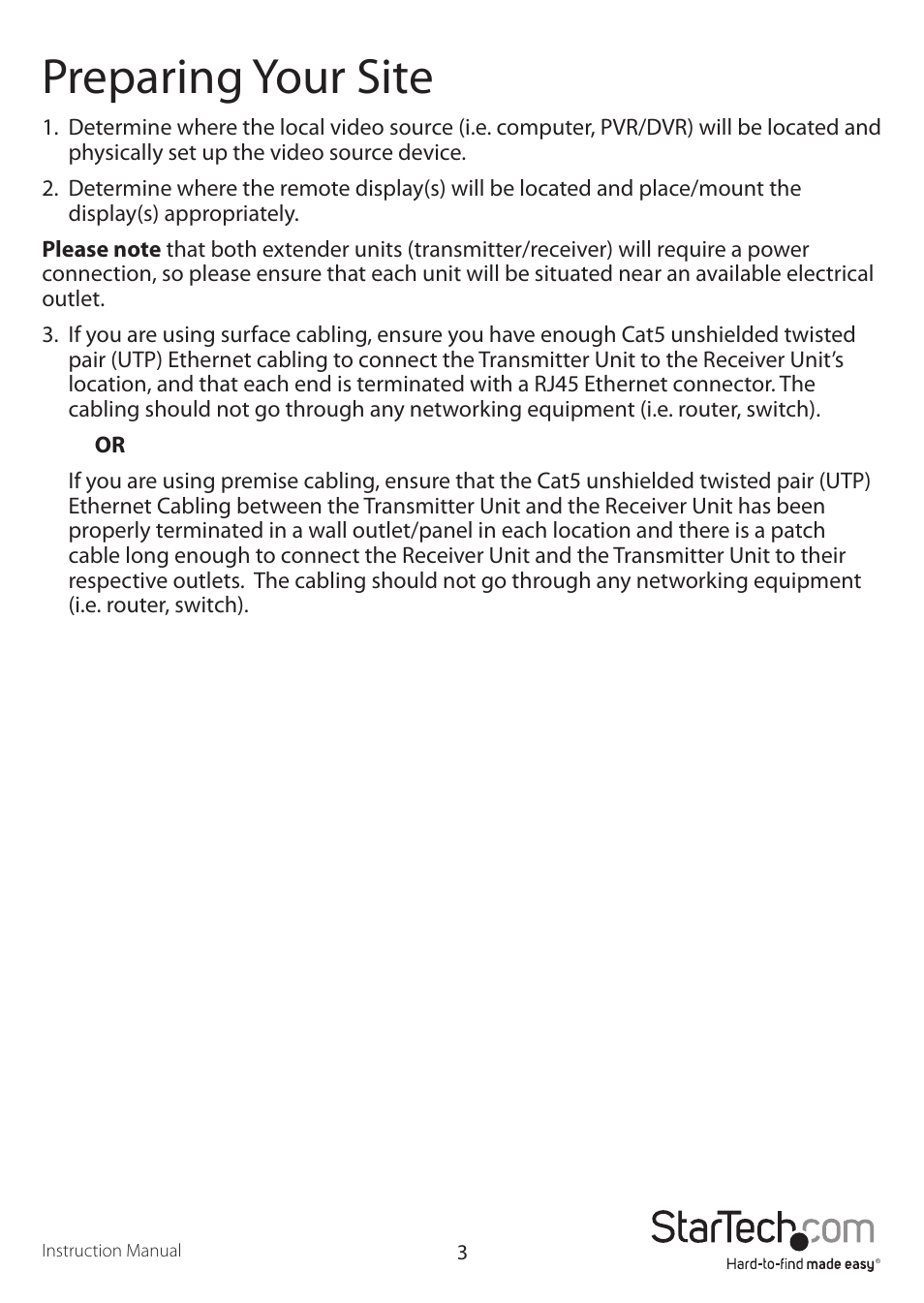 Preparing your site | StarTech.com ST1212T User Manual | Page 6 / 12