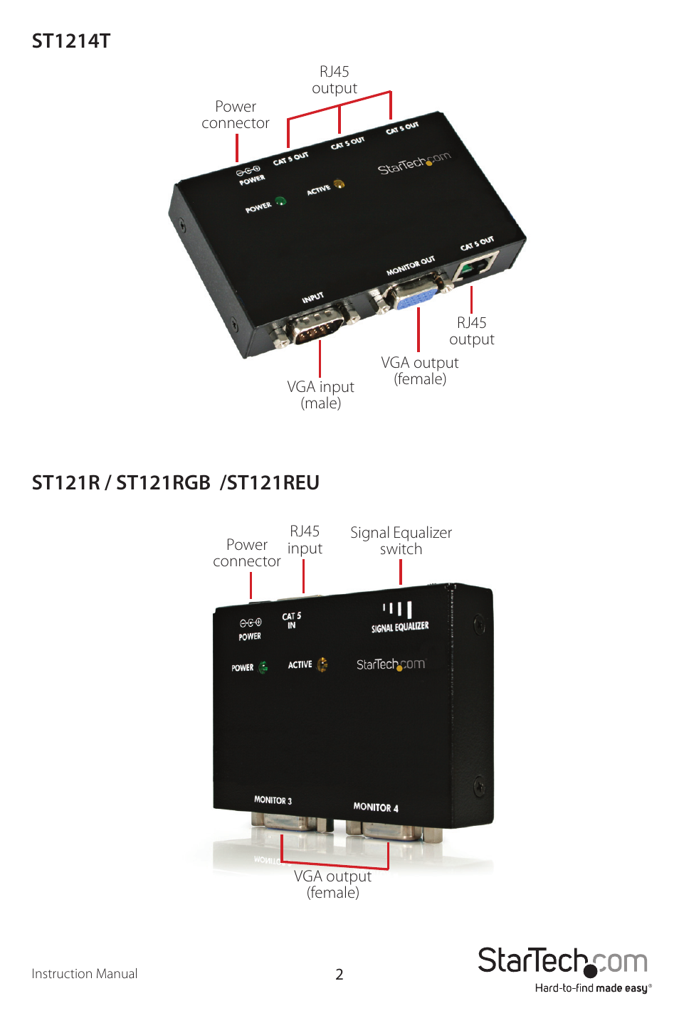 StarTech.com ST121EXT User Manual | Page 5 / 14