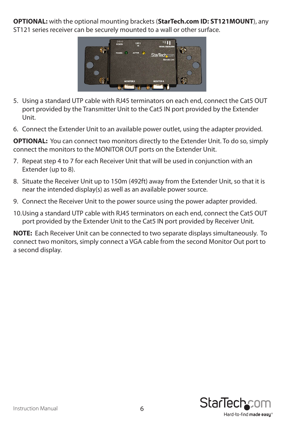 StarTech.com ST121EXT User Manual | Page 9 / 14