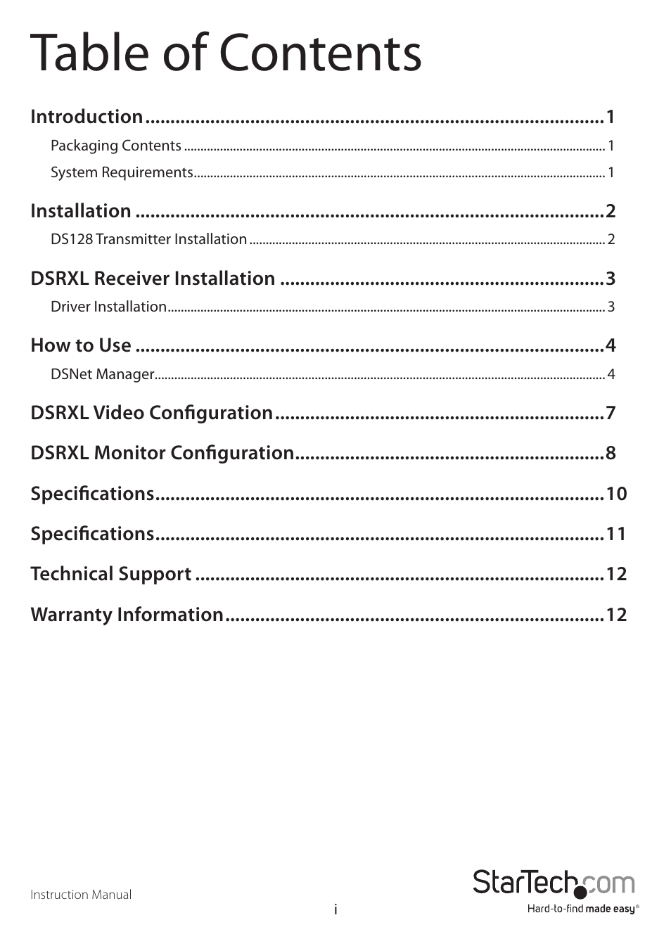StarTech.com DSRXL User Manual | Page 3 / 16
