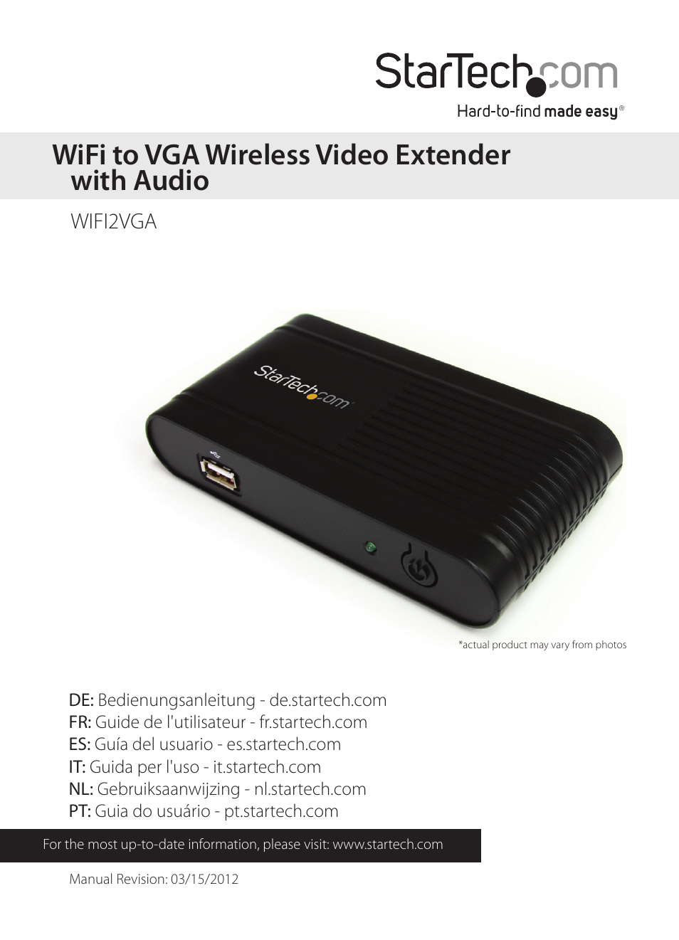 StarTech.com WIFI2VGA User Manual | 19 pages