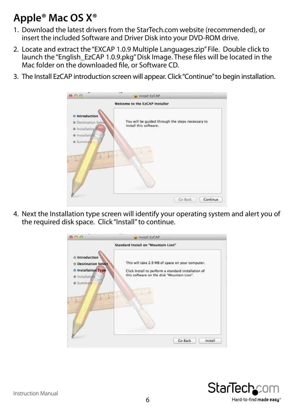 Apple® mac os x | StarTech.com SVID2USB23 User Manual | Page 9 / 14