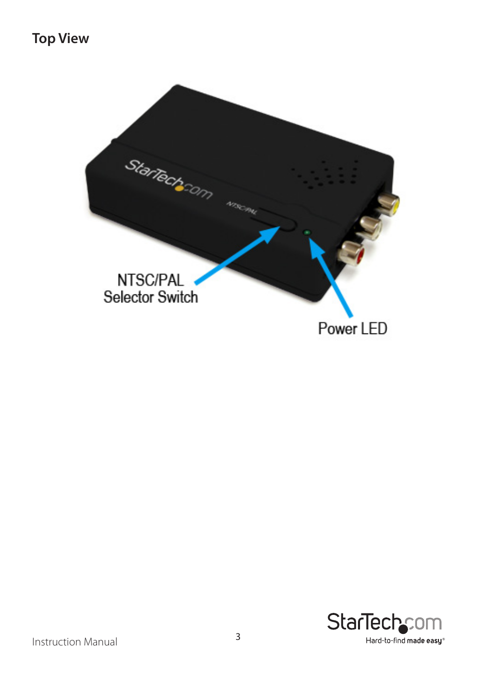 Top view | StarTech.com HD2VID User Manual | Page 6 / 10