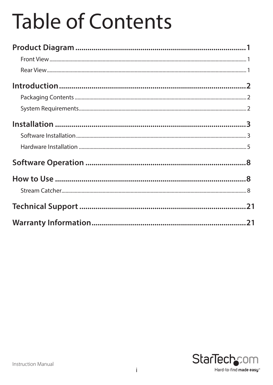 StarTech.com USB3HDCAP User Manual | Page 3 / 25