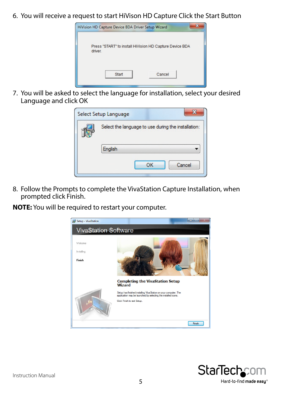 StarTech.com USB2HDCAP User Manual | Page 8 / 13
