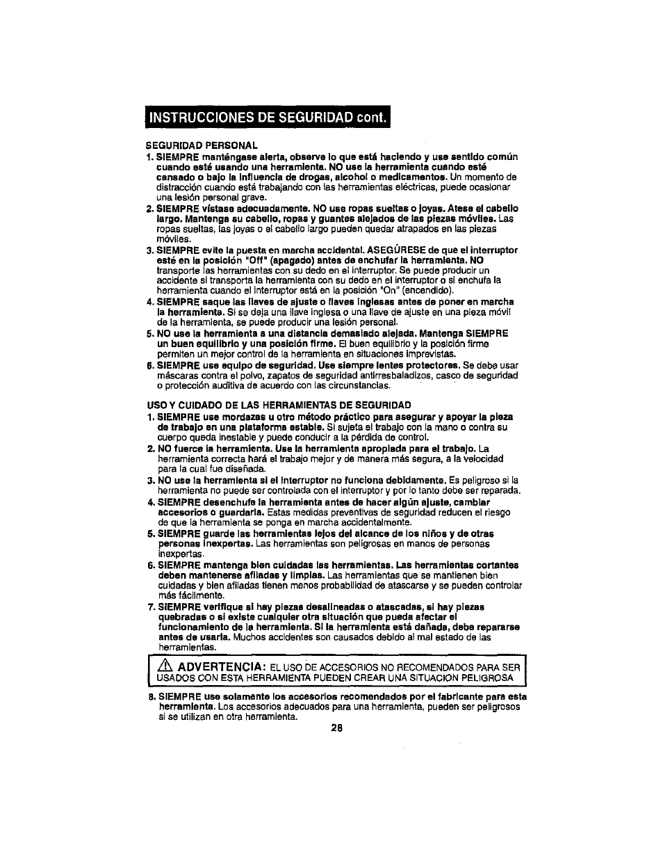 Craftsman 286.17589 User Manual | Page 28 / 48