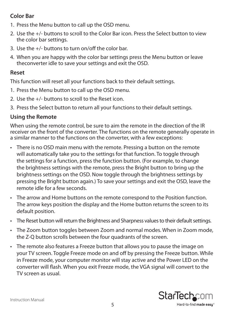 StarTech.com VGANTSCPROGB User Manual | Page 8 / 12