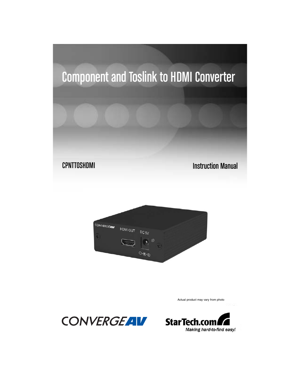 StarTech.com CPNTTOSHDMI User Manual | 8 pages