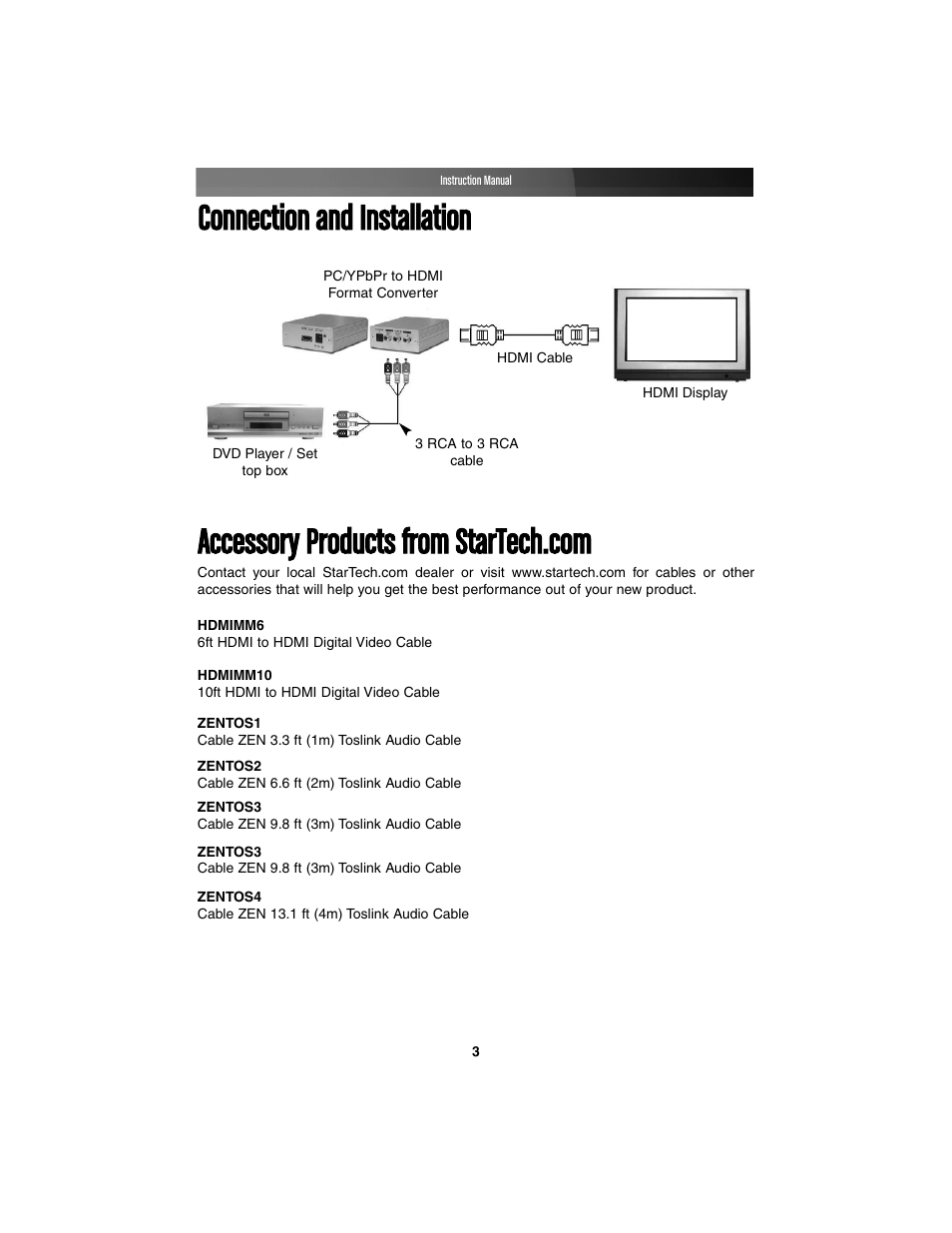 Connection and installation | StarTech.com CPNTTOSHDMI User Manual | Page 6 / 8