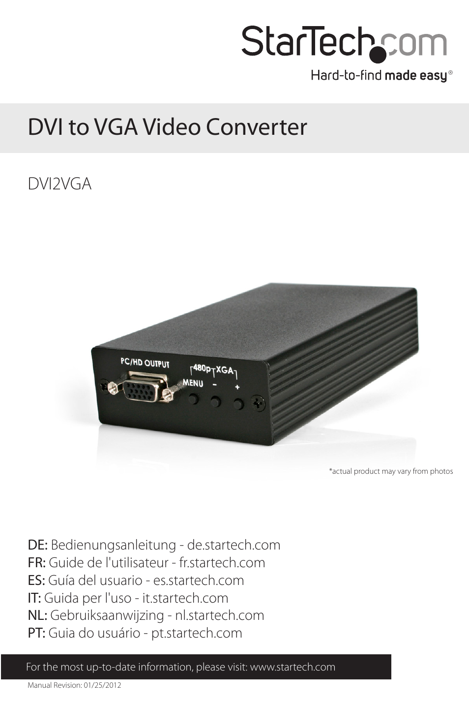 StarTech.com DVI2VGA User Manual | 11 pages