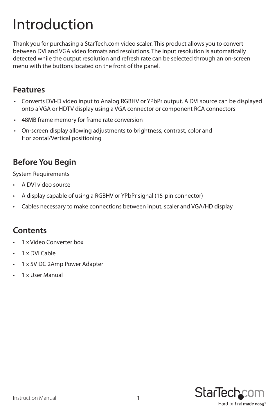 StarTech.com DVI2VGA User Manual | Page 4 / 11