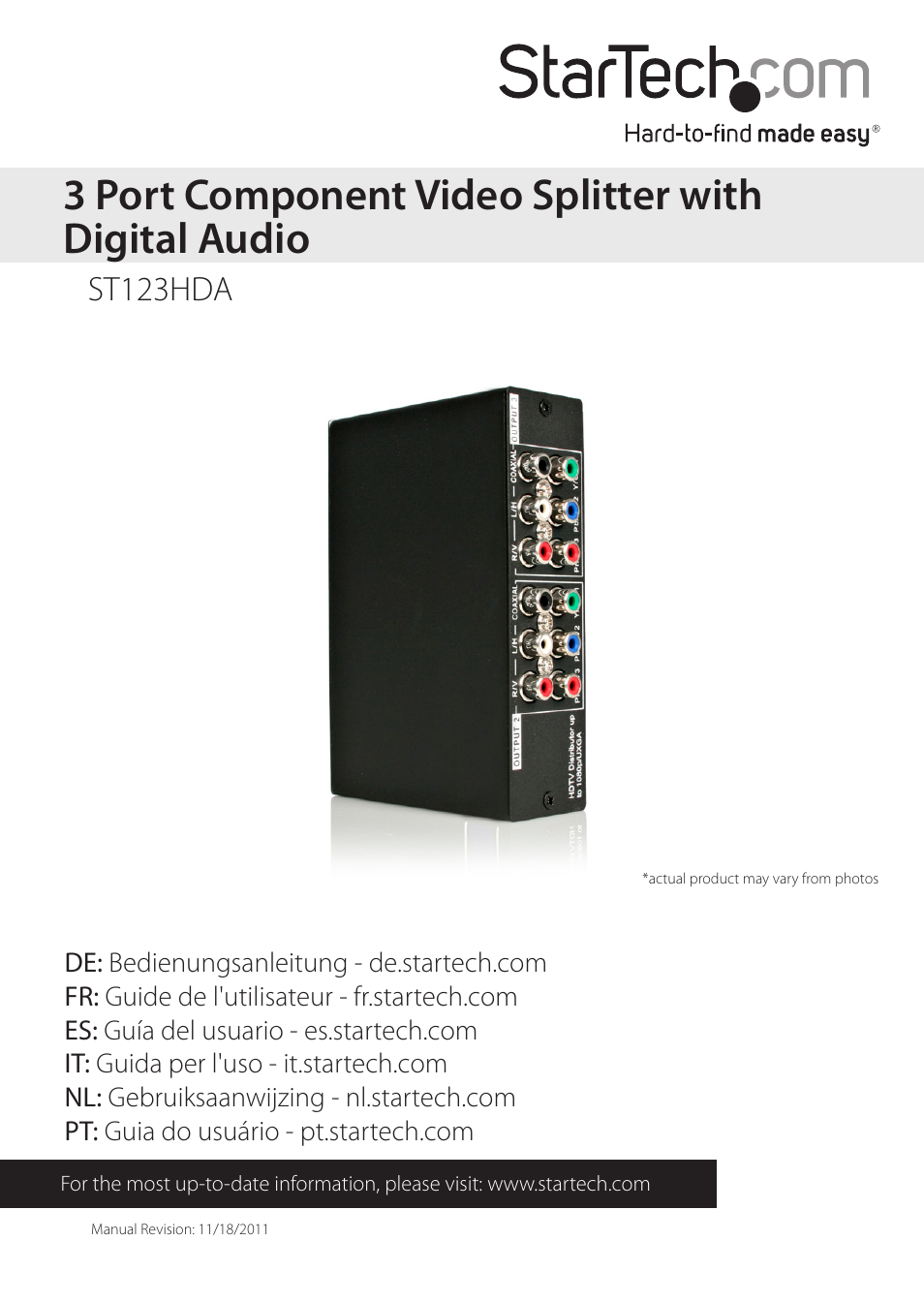 StarTech.com ST123HDA User Manual | 10 pages