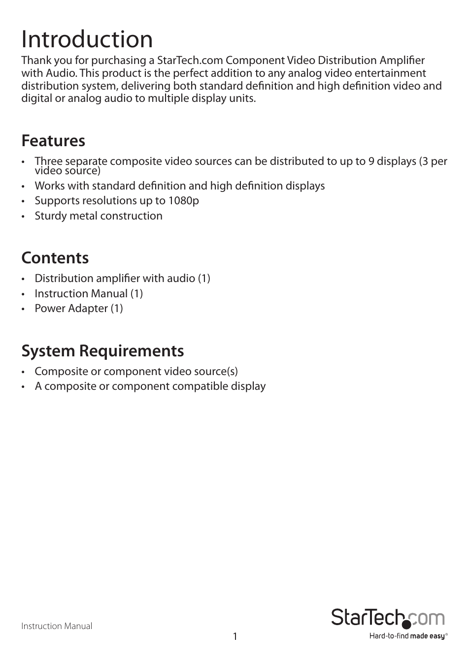 StarTech.com ST123HDA User Manual | Page 4 / 10