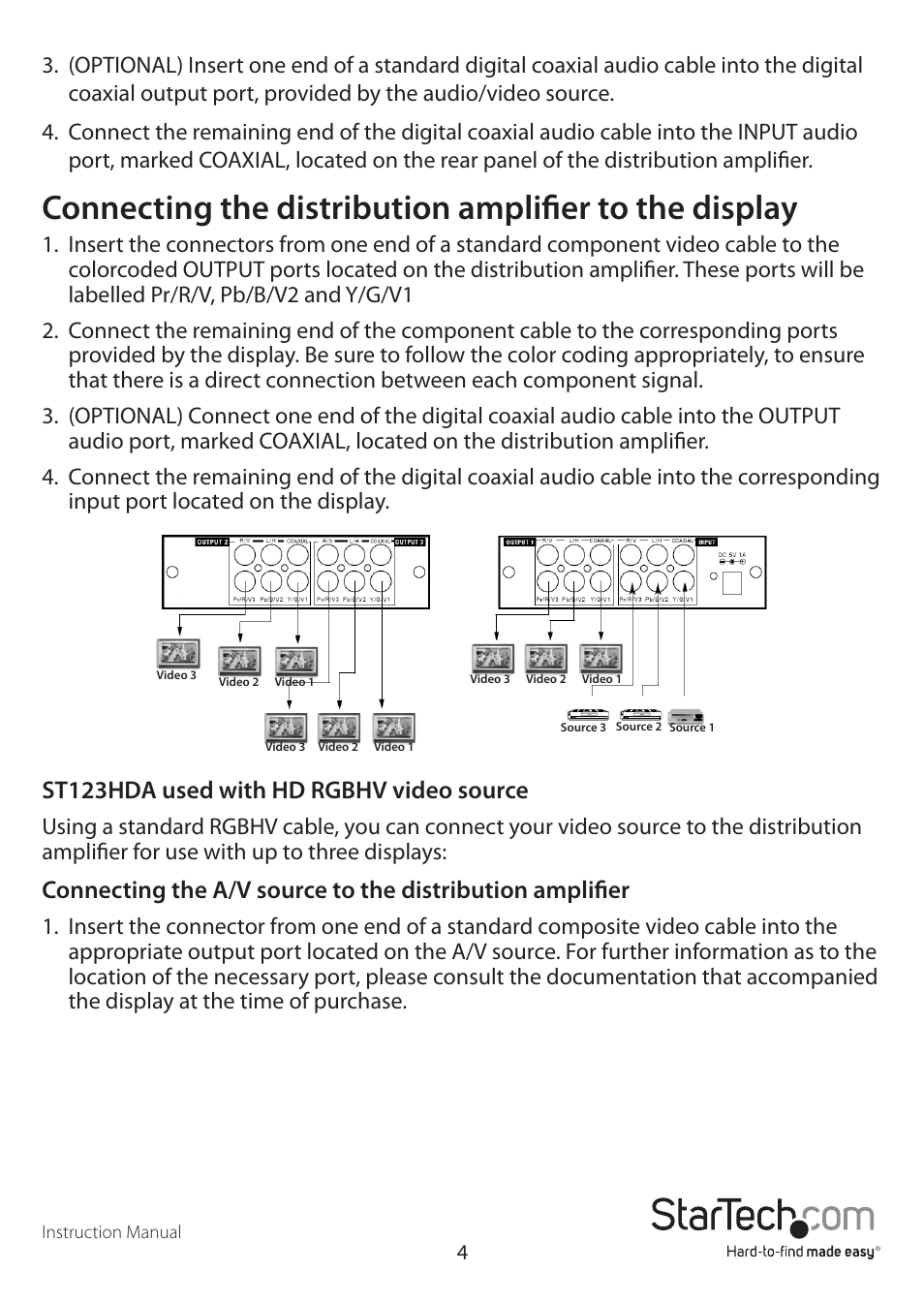 St123hda used with hd rgbhv video source | StarTech.com ST123HDA User Manual | Page 7 / 10