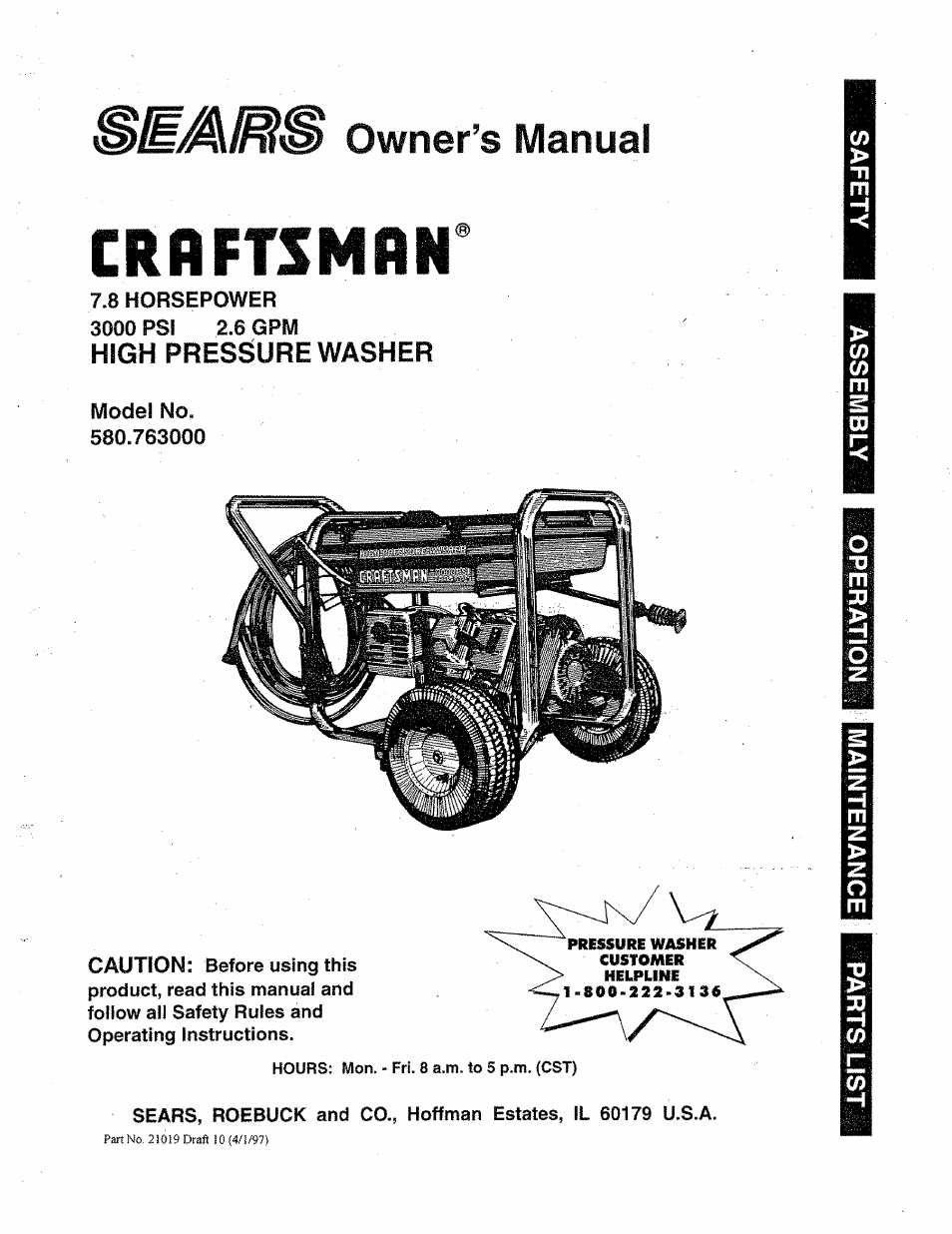 Craftsman 580.763000 User Manual | 26 pages