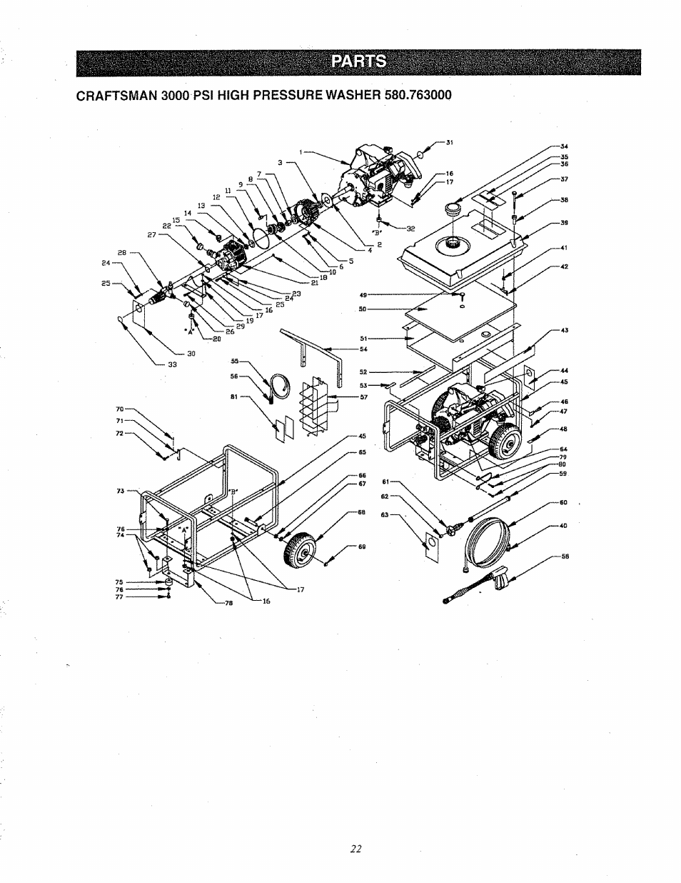 Parts | Craftsman 580.763000 User Manual | Page 22 / 26