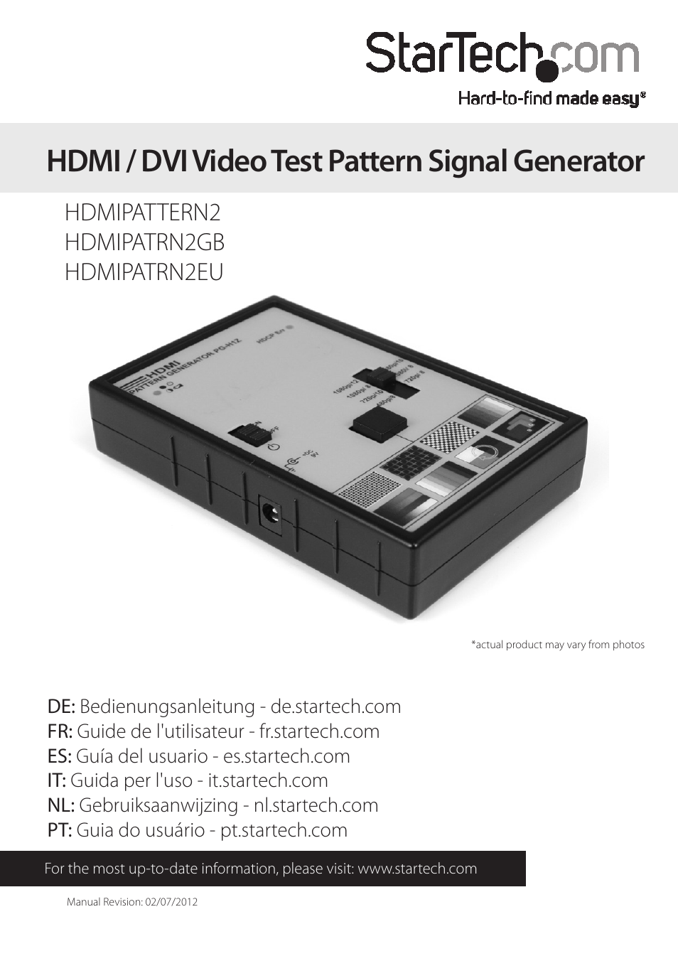 StarTech.com HDMIPATRN2EU User Manual | 9 pages