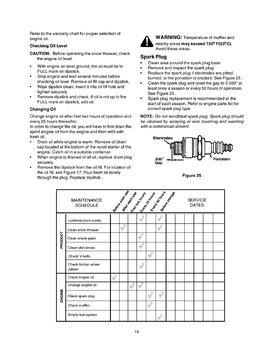 Spark plug | Craftsman 247.888530 User Manual | Page 19 / 64