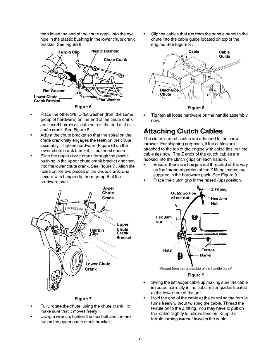 Attaching clutch cables | Craftsman 247.888530 User Manual | Page 8 / 64