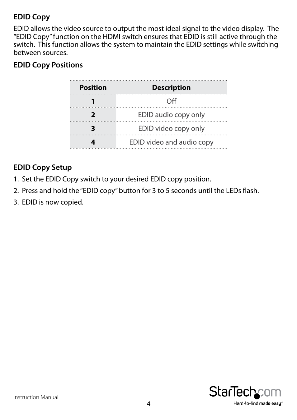 StarTech.com VS221HDQ User Manual | Page 7 / 10