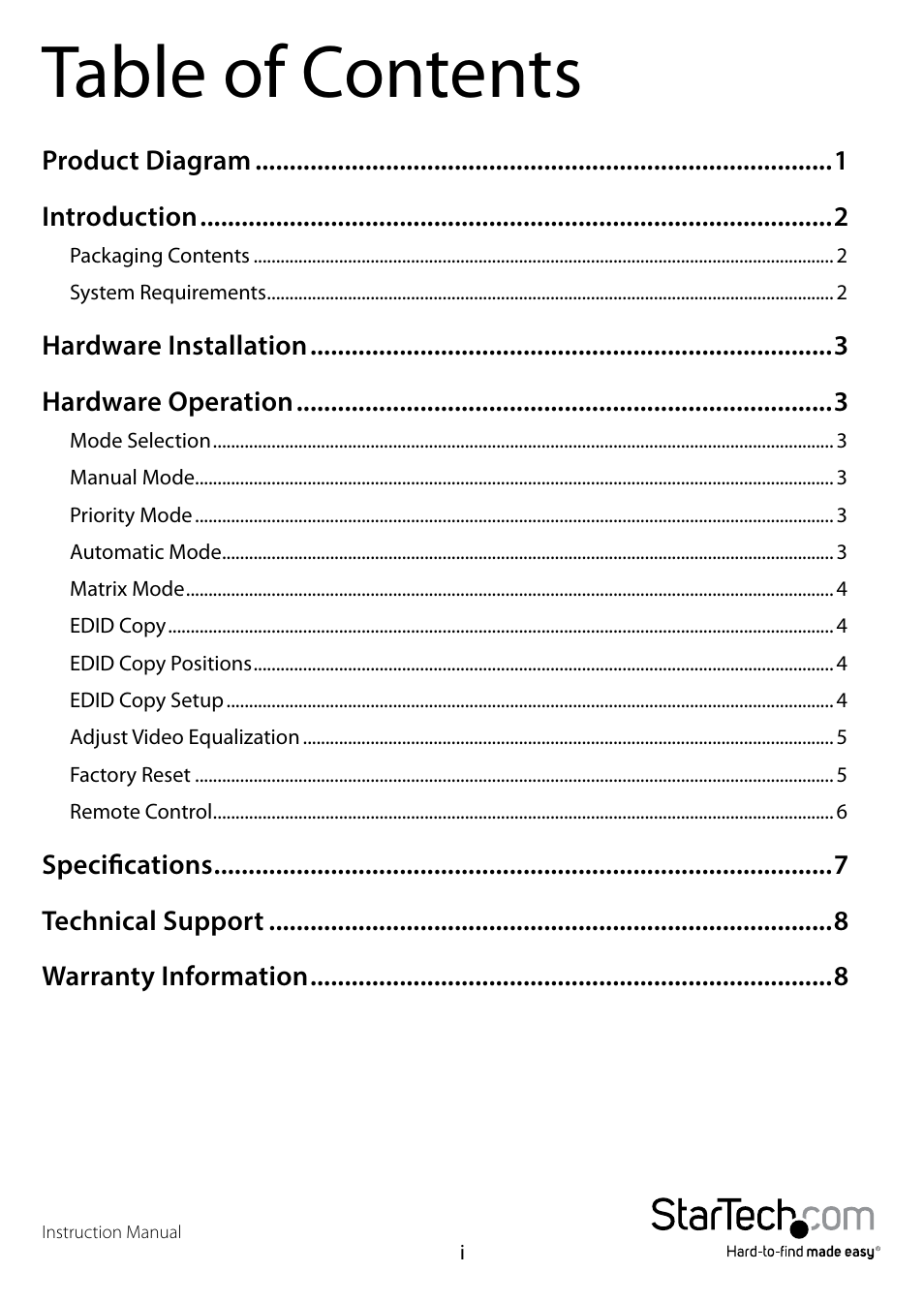 StarTech.com VS222HDQ User Manual | Page 3 / 12