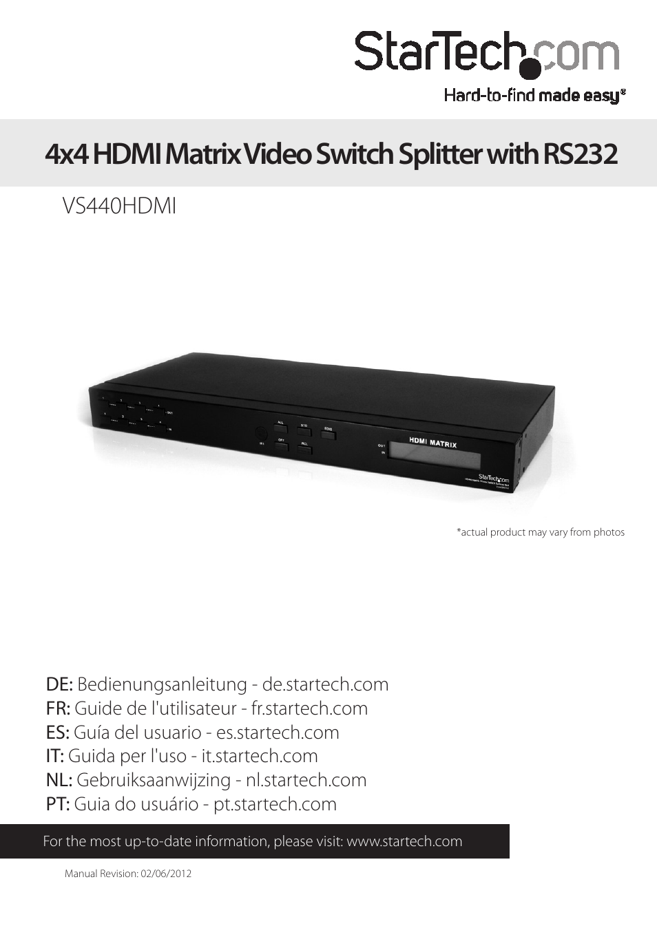 StarTech.com VS440HDMI User Manual | 13 pages