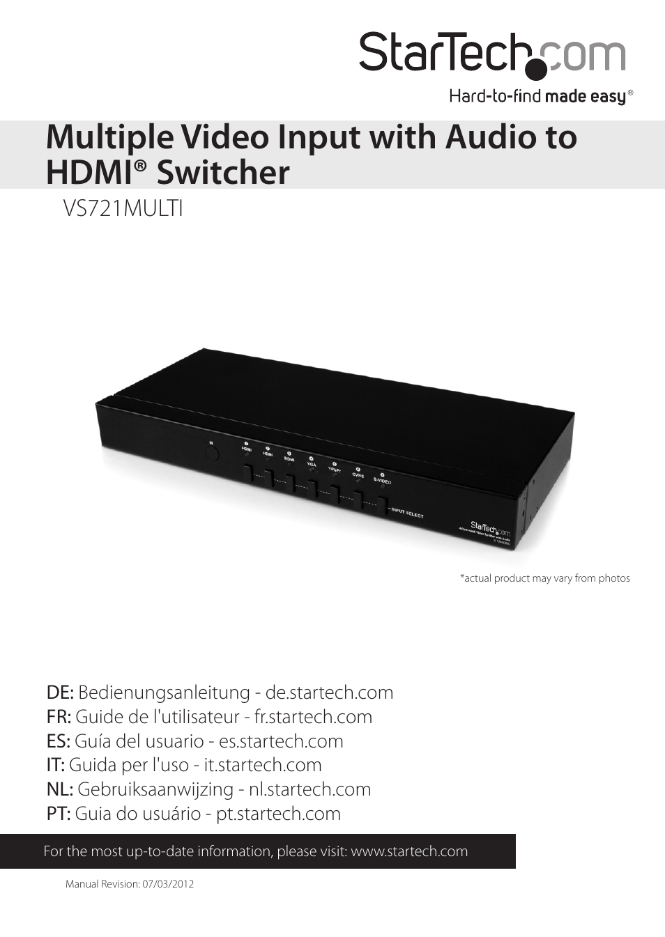 StarTech.com VS721MULTI User Manual | 11 pages